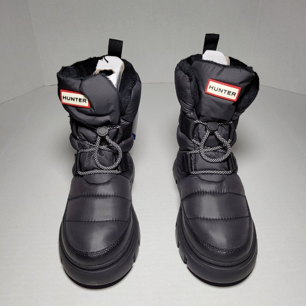 Hunter Women's Moon Lug Sole Insulated Waterproof Snow Booties in Black - Picture 3 of 10